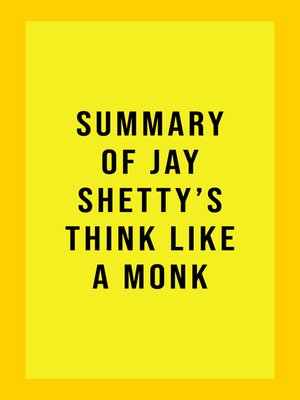 cover image of Summary of Jay Shetty's Think Like a Monk